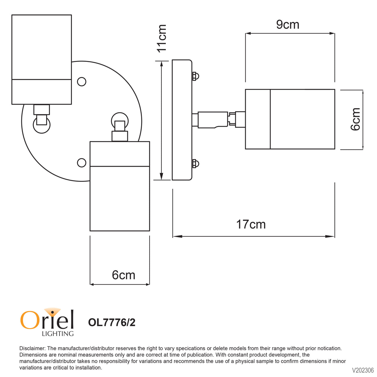 Zeta Stainless Steel GU10 IP44 Twin Adjustable Spotlight