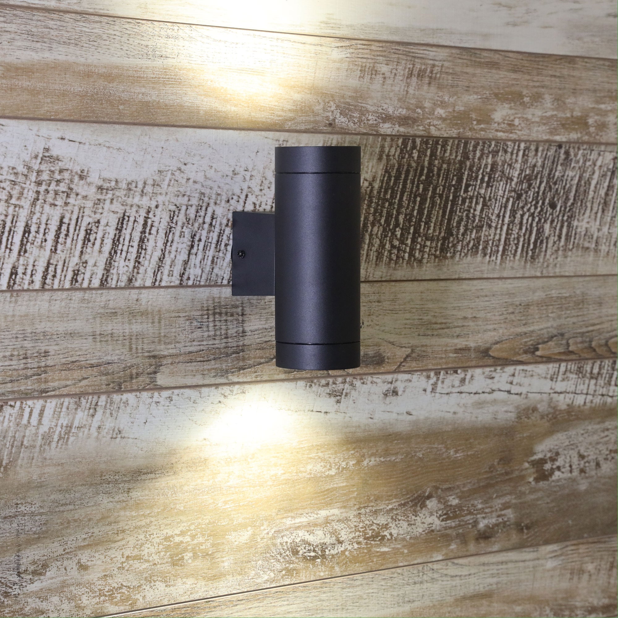 Latitude Black GU10 IP54 Up/Down Wall Light