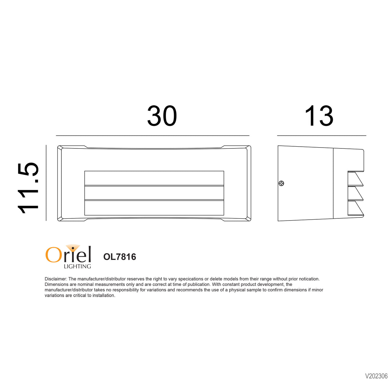 Visor White E27 IP54 Louvred Wall Light