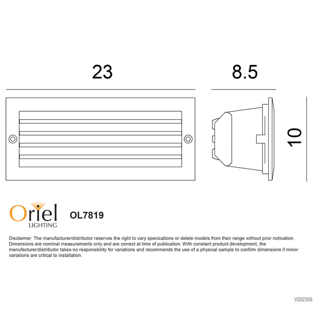 Brick Light 316 Stainless Steel E27 IP54 Recessed Brick Light