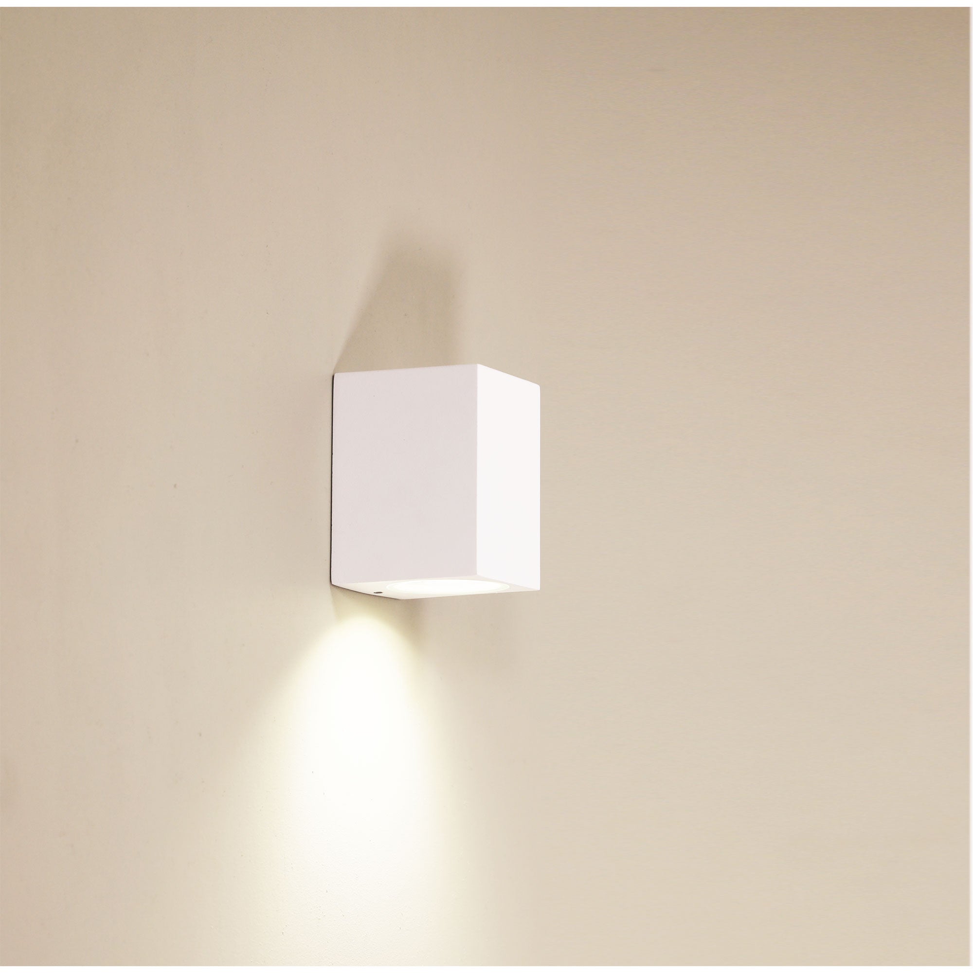 Atlas White GU10 IP54 Fixed Down Wall Light