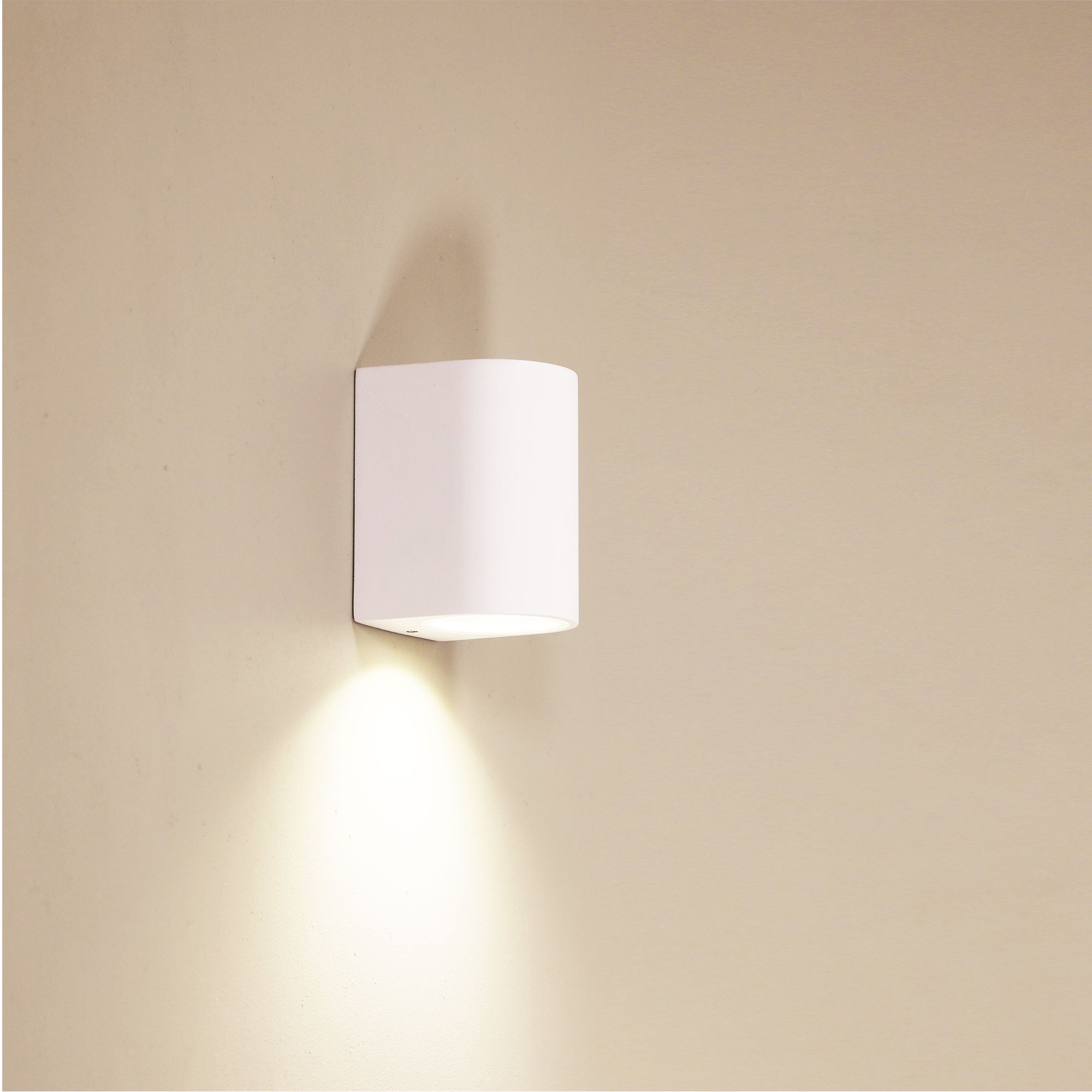 Hera White GU10 IP54 Fixed Down Wall Light