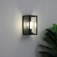 Thumbnail for Pandora Black E27 IP54 Flush Hamptons Style Wall Light