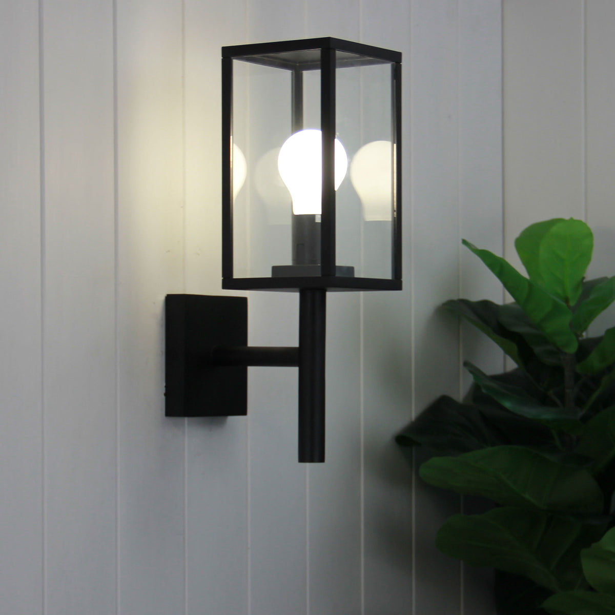 Pandora Black E27 IP54 Hamptons Style Wall Light