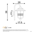 Domo White E27 IP44 Contemporary Coach Light