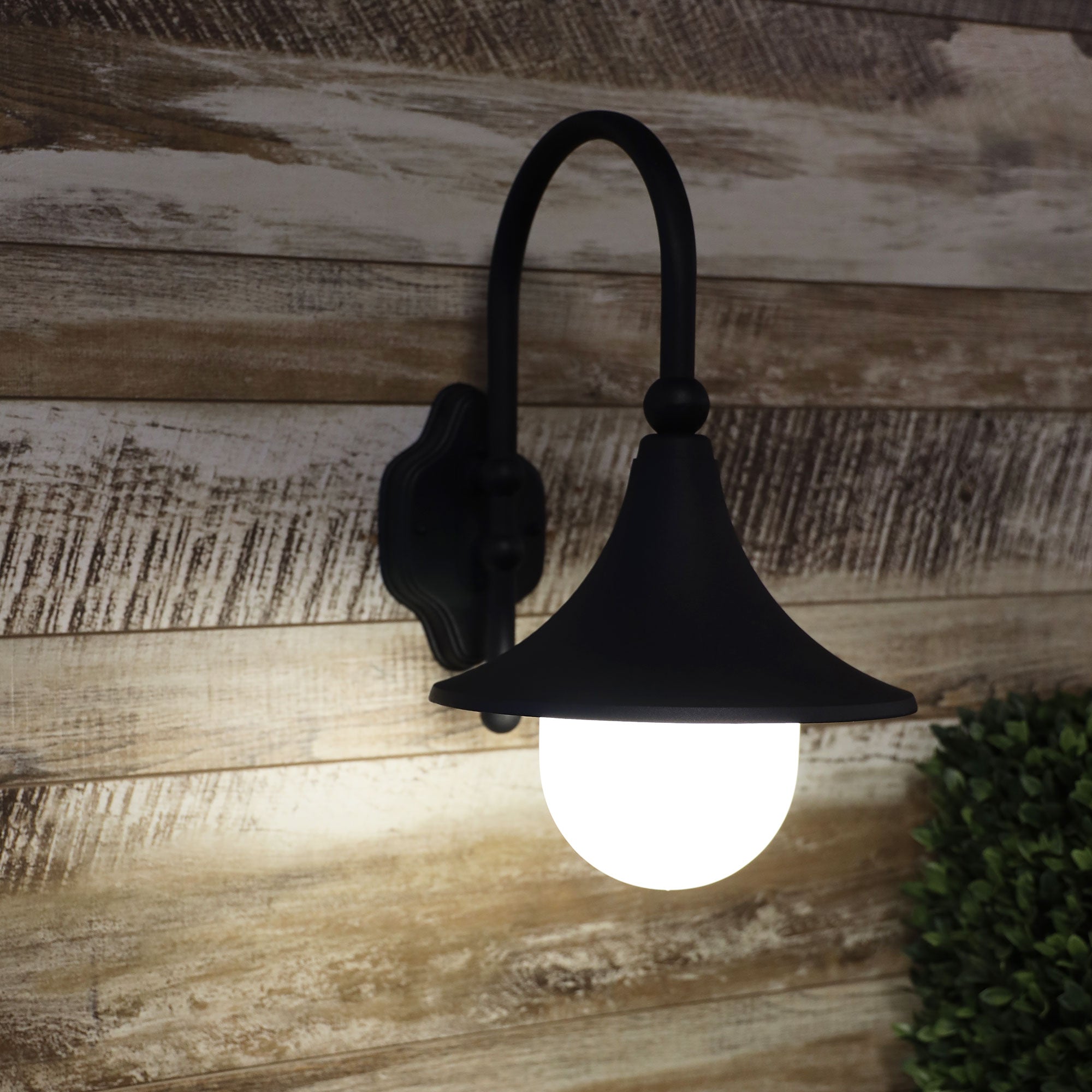 Moca Black E27 IP44 Barn Style Wall Light