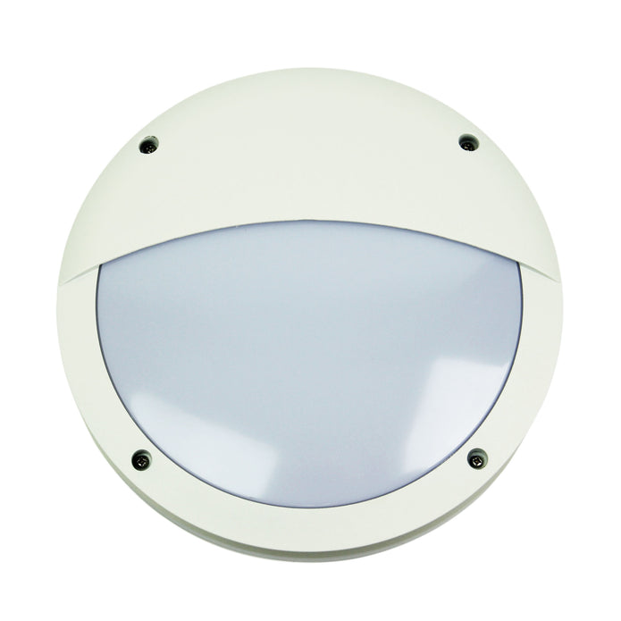 Tonato Eyelid E27 IP54 Outdoor Bulkhead In White