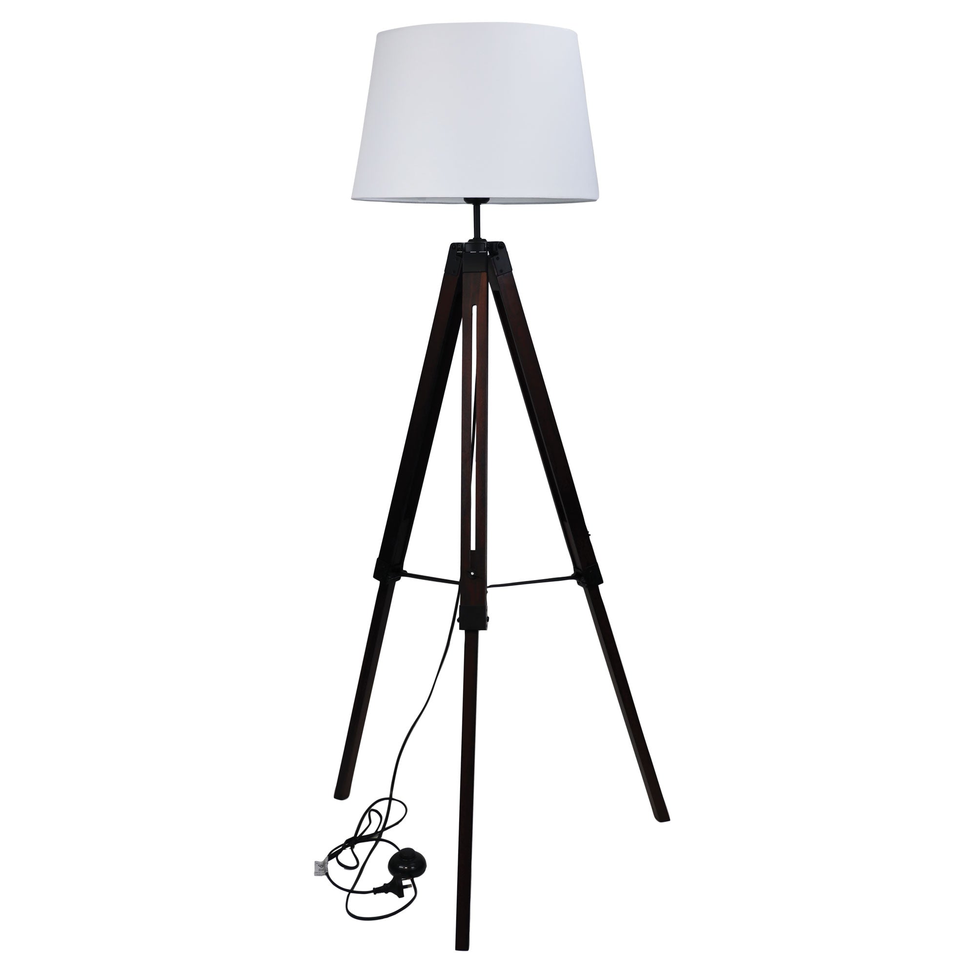 Trevi Walnut Height Adjustable Tripod Floor Lamp