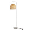 Jess White & Natural Rattan Batur Shade Floor Lamp