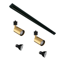 Thumbnail for Bridge Satin Brass & Black 2 Light Track Kit