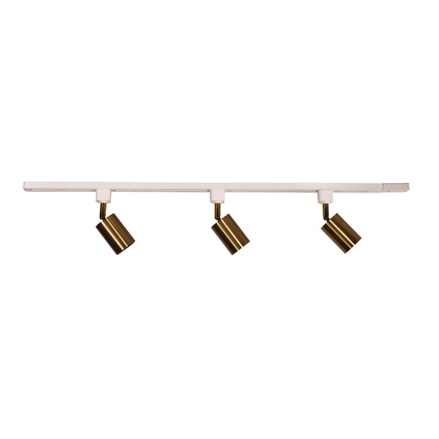 Bridge 3 Track White + Brass 3LT Kit Satin