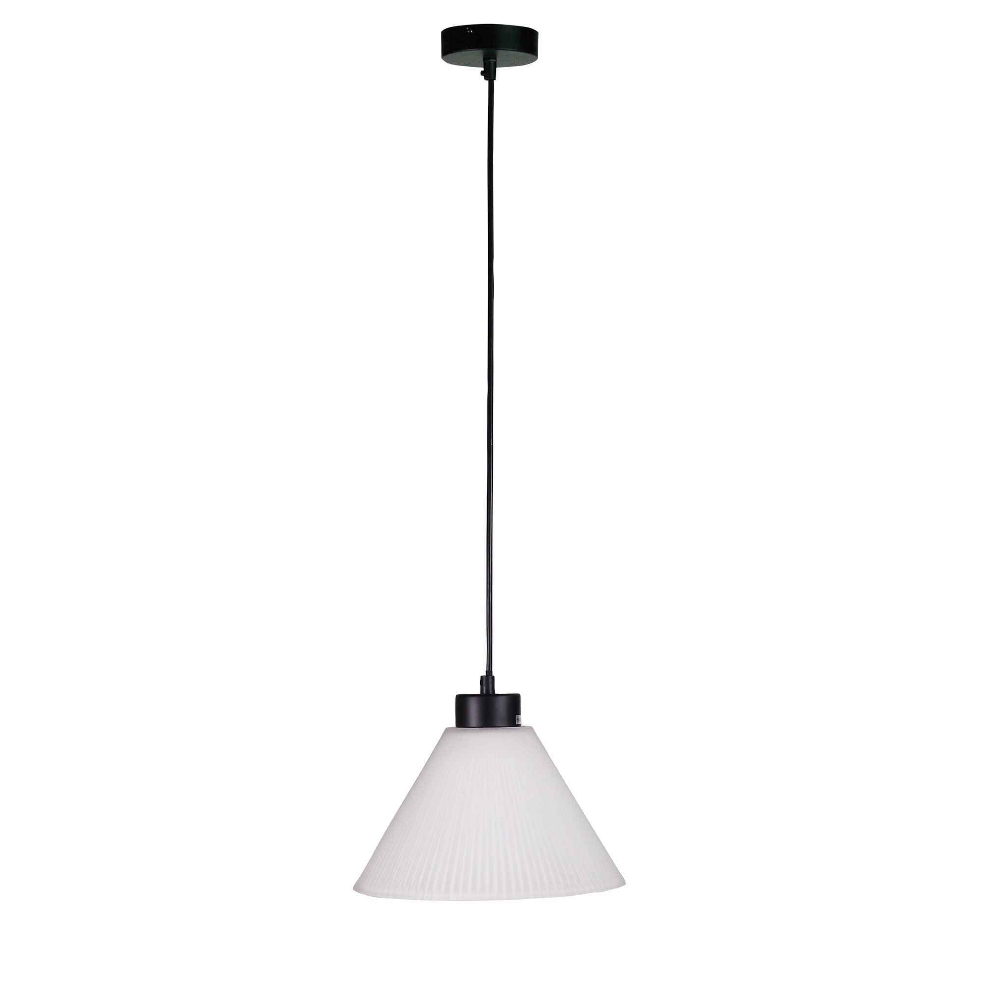 Pleat Frost 25cm Pleated Glass Single Pendant