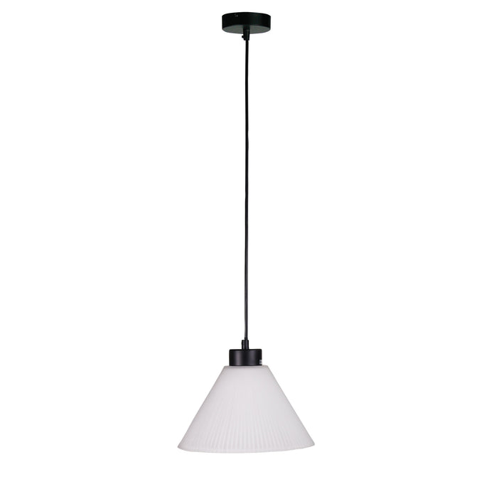 Pleat Frost 25cm Pleated Glass Single Pendant