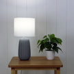 Benjy 20 Grey Ceramic & White Fabric Table Lamp