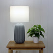Benjy 25 Grey Ceramic & White Fabric Table Lamp