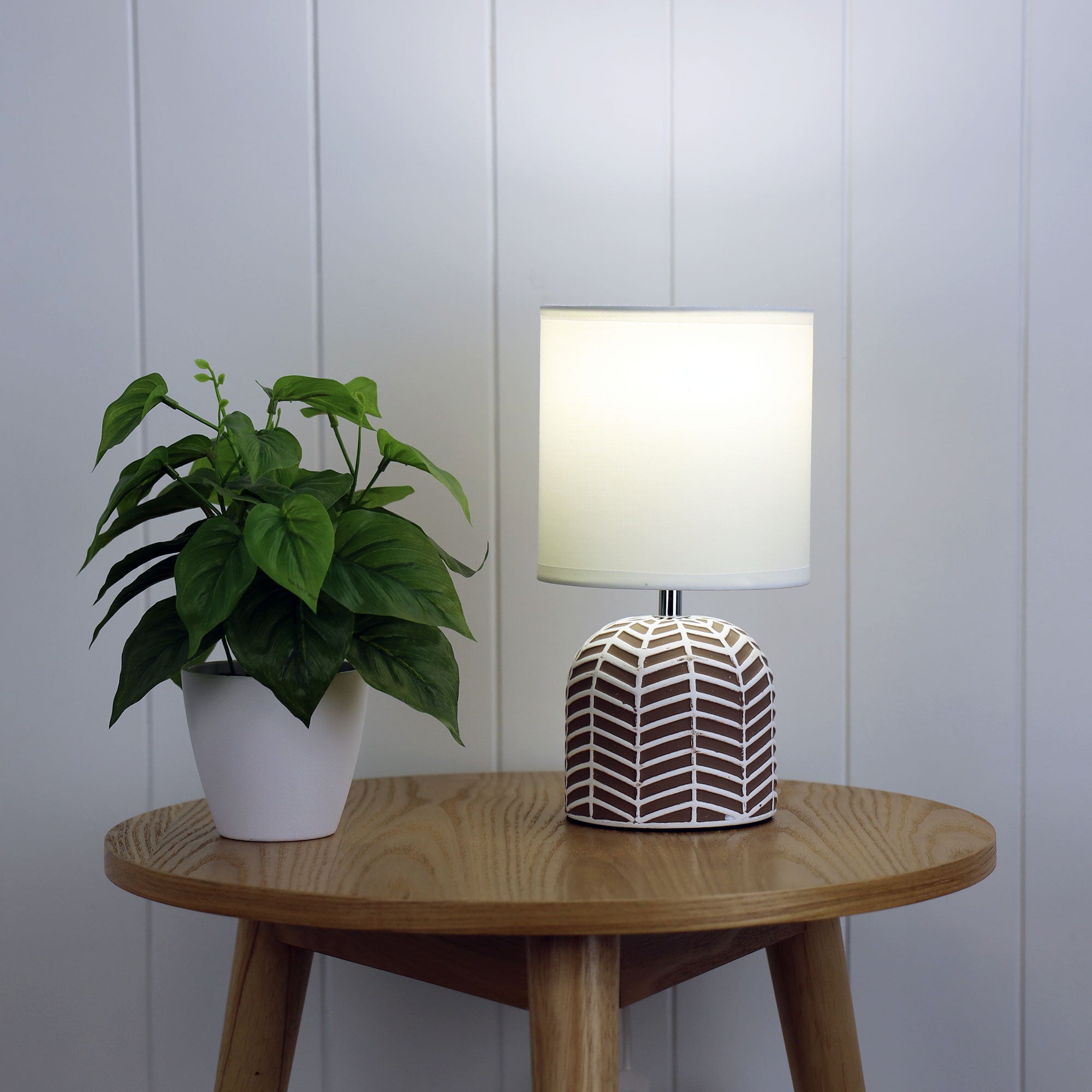 Mandy Taupe Ceramic & Fabric Table Lamp