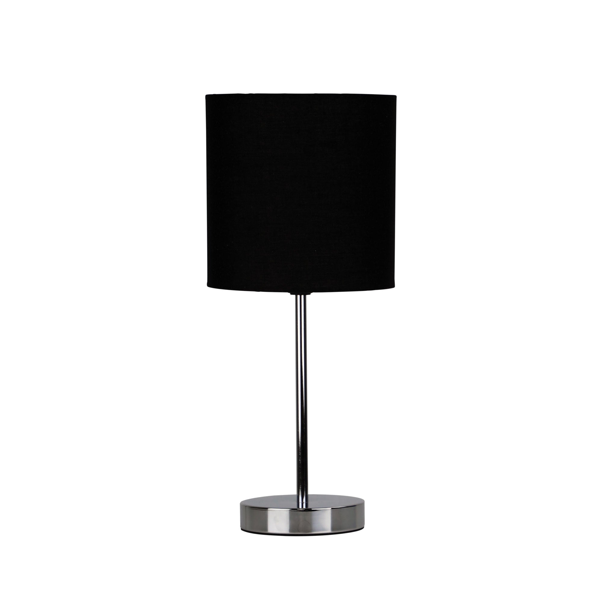 Zola Table Lamp Chrome Base With Black Shade