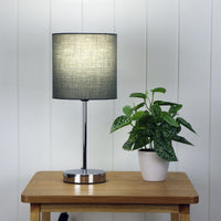 Thumbnail for Zola Chrome Base With Grey Shade Table Lamp
