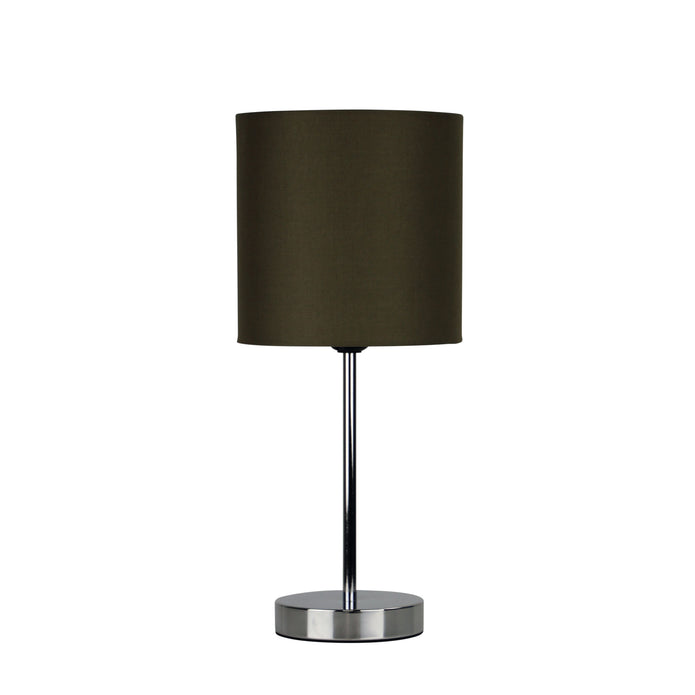 Zola Table Lamp Chrome Basewith Taupe Shade