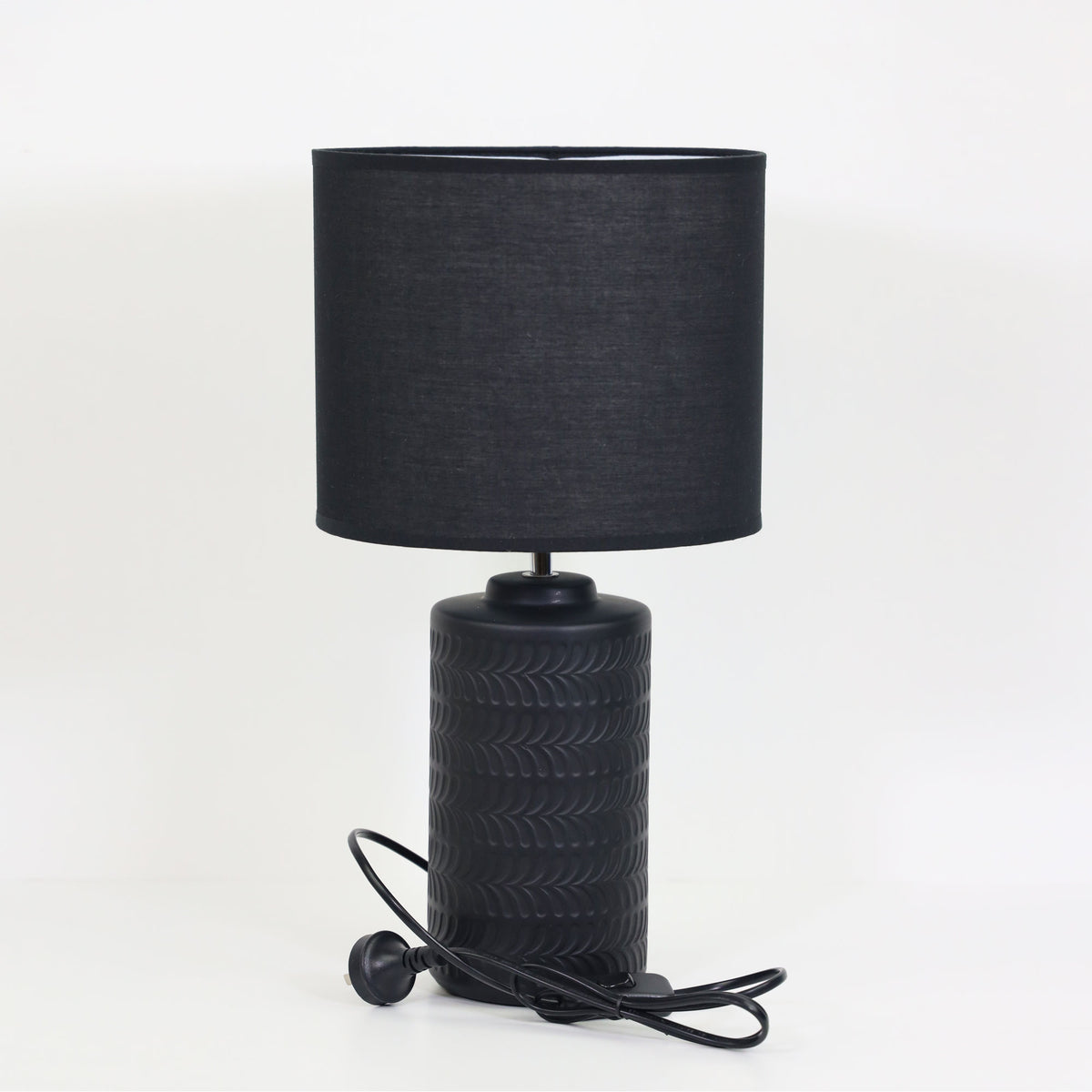Jenny Black Ceramic & Fabric Table Lamp