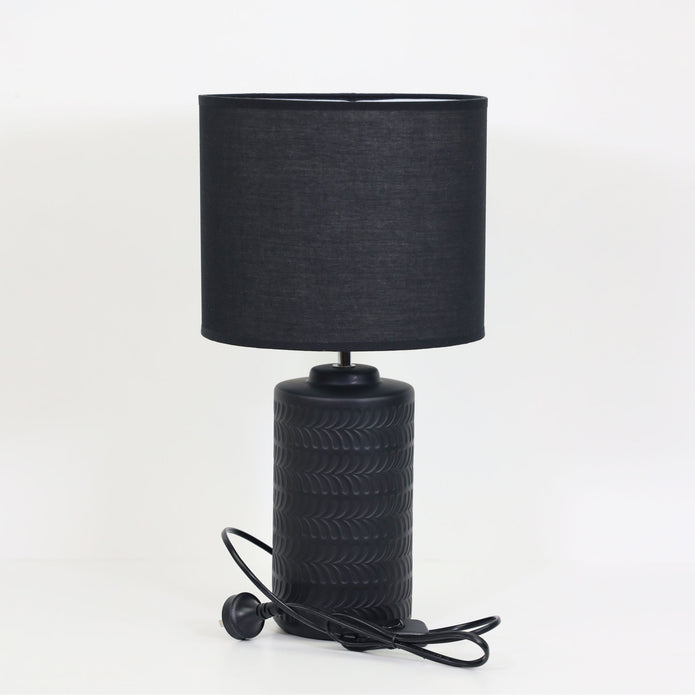 Jenny Black Ceramic & Fabric Table Lamp