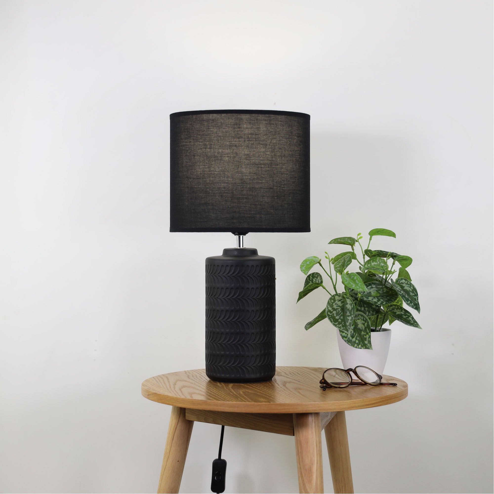 Jenny Black Ceramic & Fabric Table Lamp