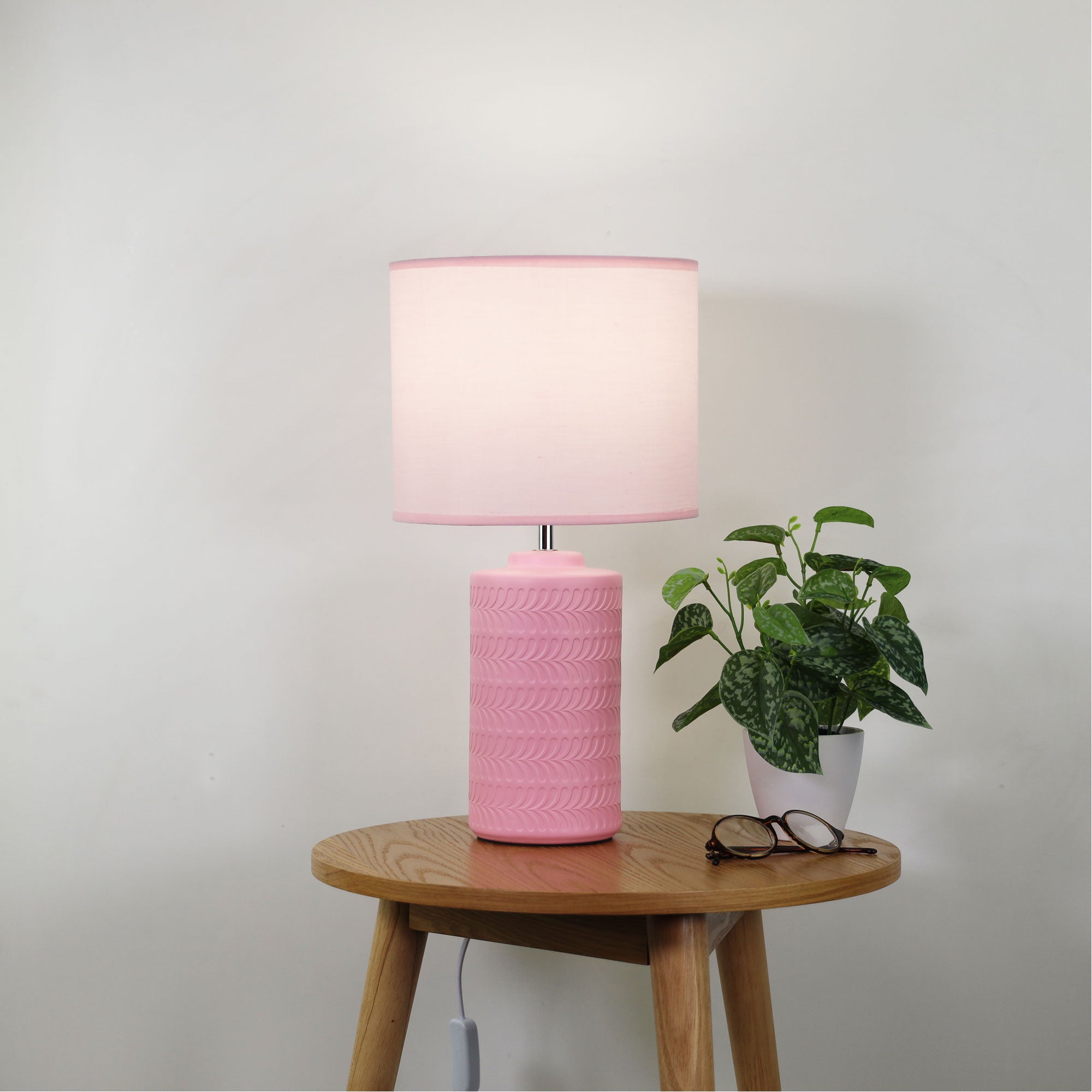 Jenny Pink Ceramic & Fabric Table Lamp