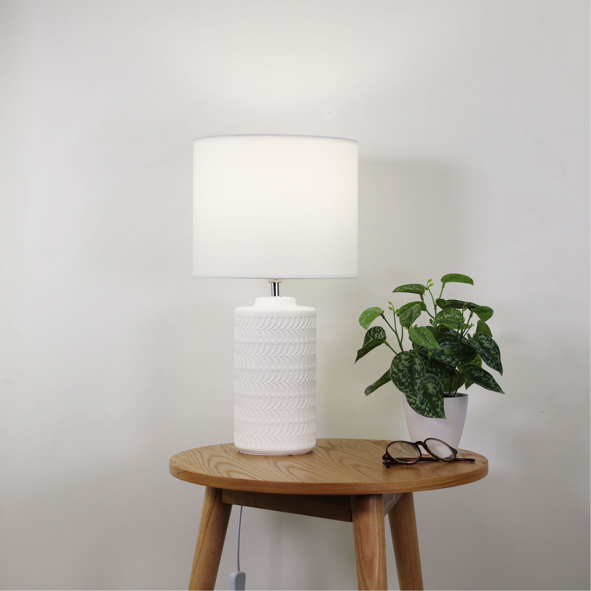 Jenny White Ceramic & Fabric Table Lamp