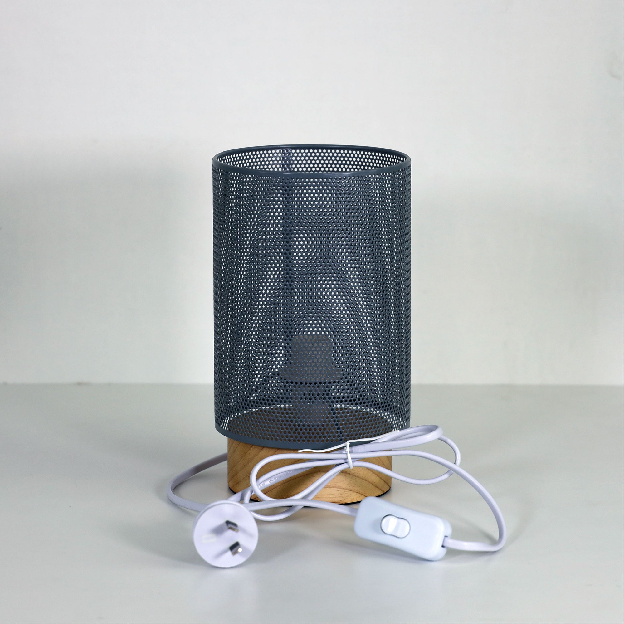 Lenny Matt Grey Metal Mesh Table Lamp