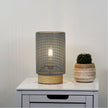 Lenny Matt Grey Metal Mesh Table Lamp
