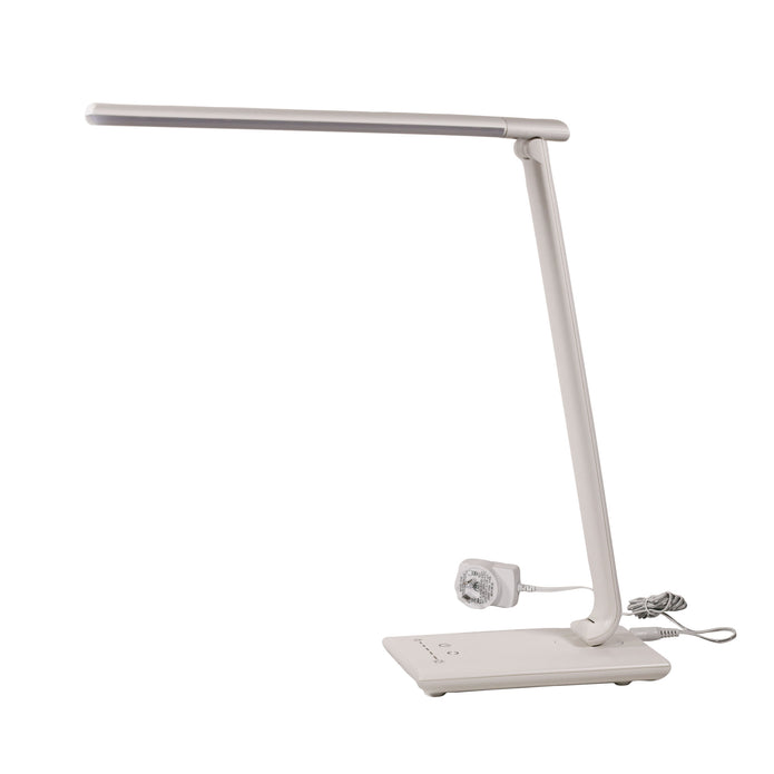 Luke White Touch Dimming LED Desk Lamp With USB Port
