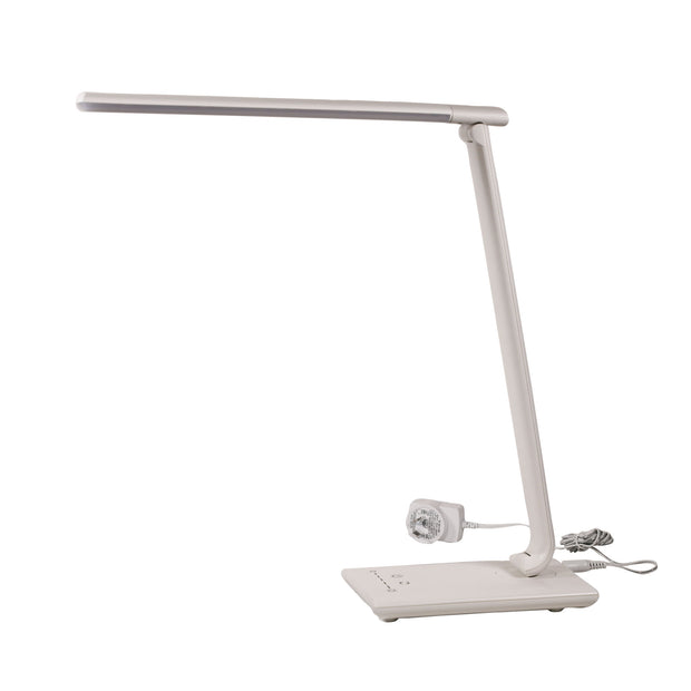 Luke White Touch Dimming LED Desk Lamp With USB Port