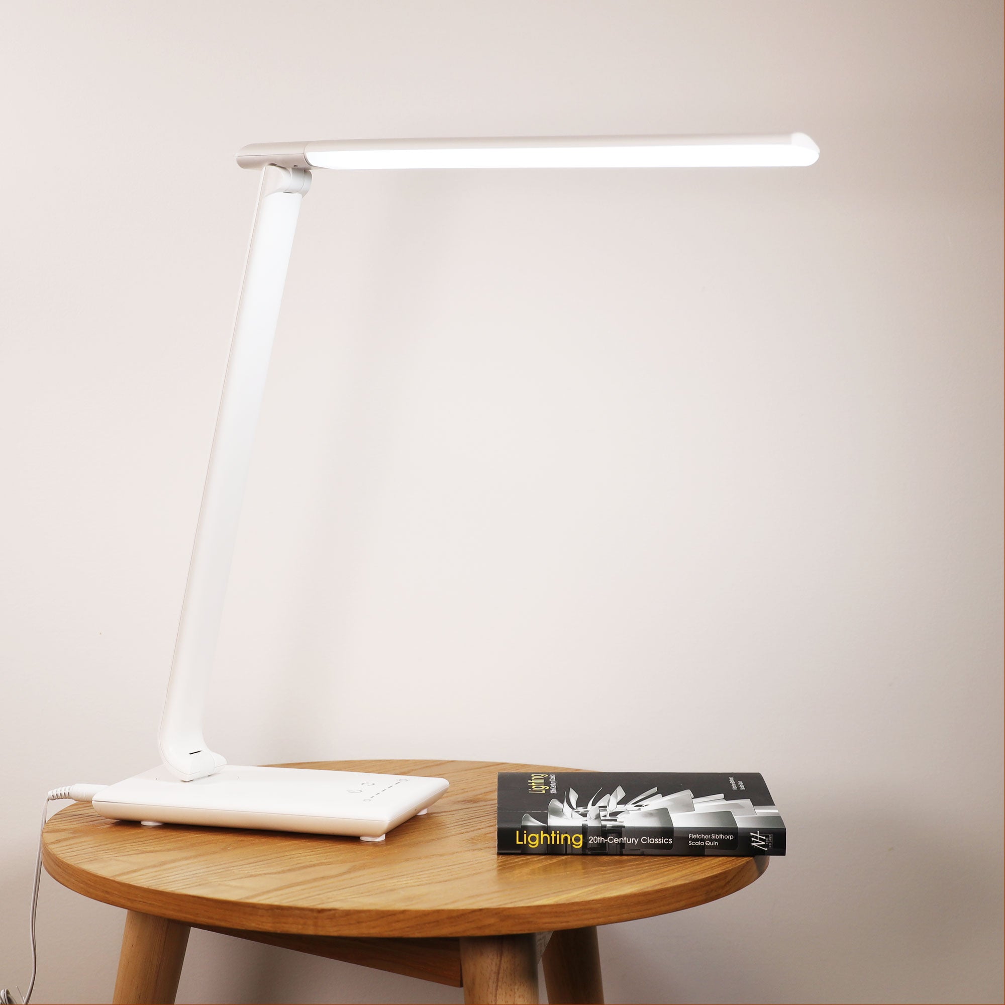 Luke White Touch Dimming LED Desk Lamp With USB Port