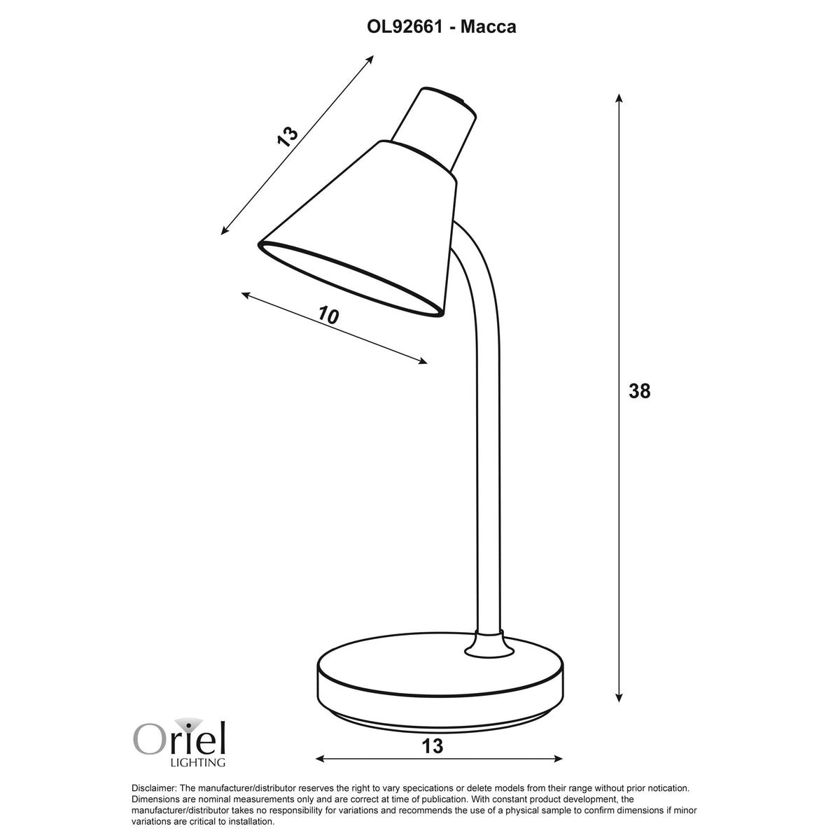 Macca White 4.5W 4000K LED Desk Lamp