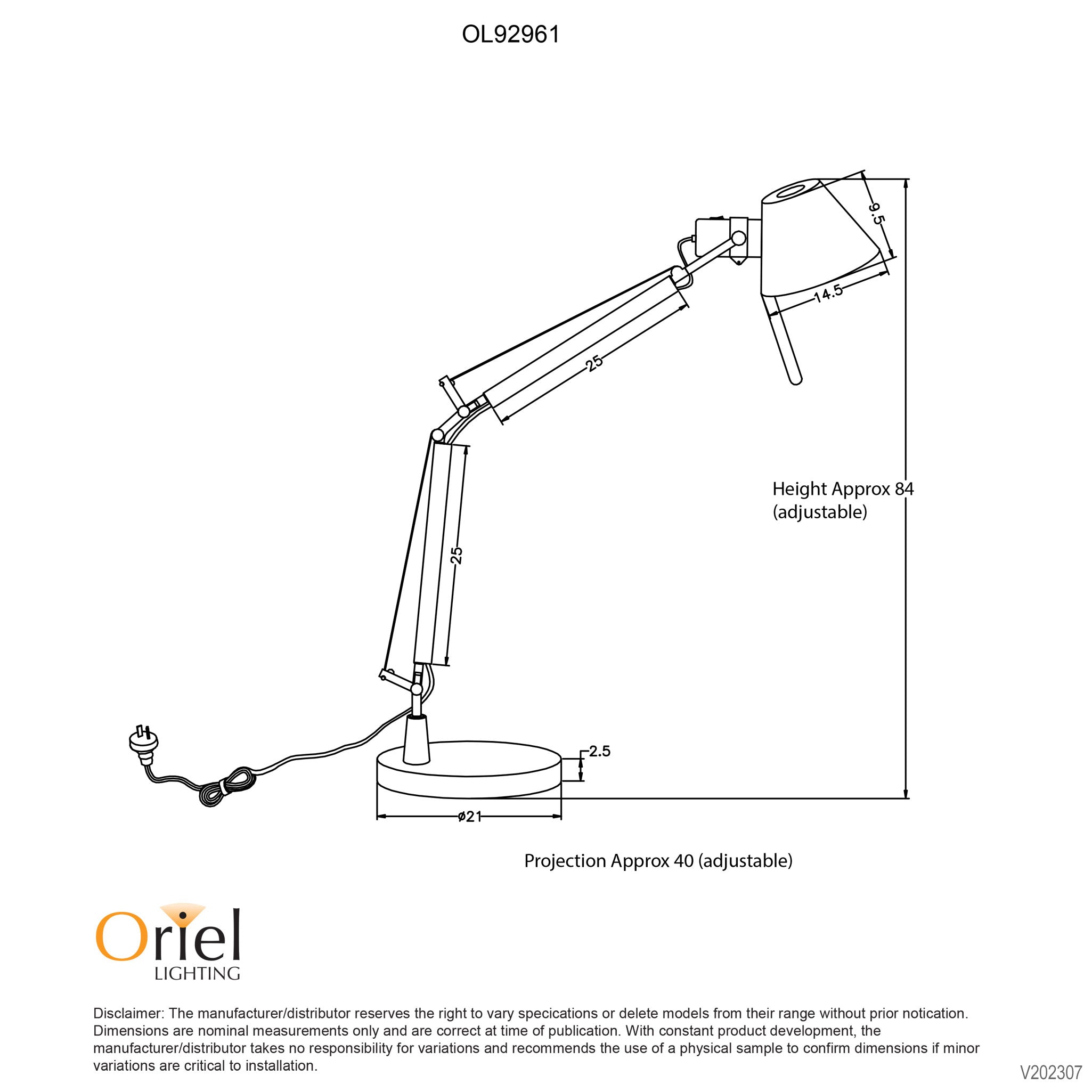 Forma  White Retro Style Adjustable Task Lamp