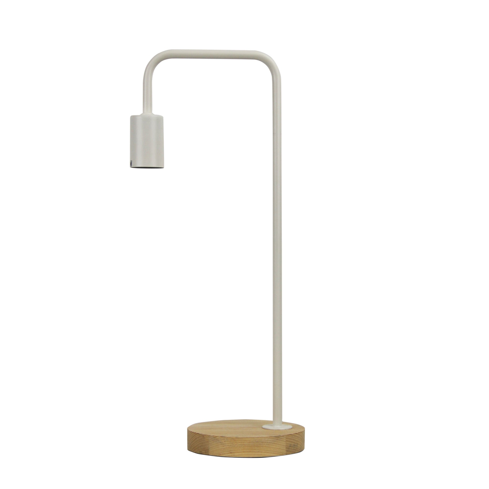 Lane Scandi Table Lamp White With Timber