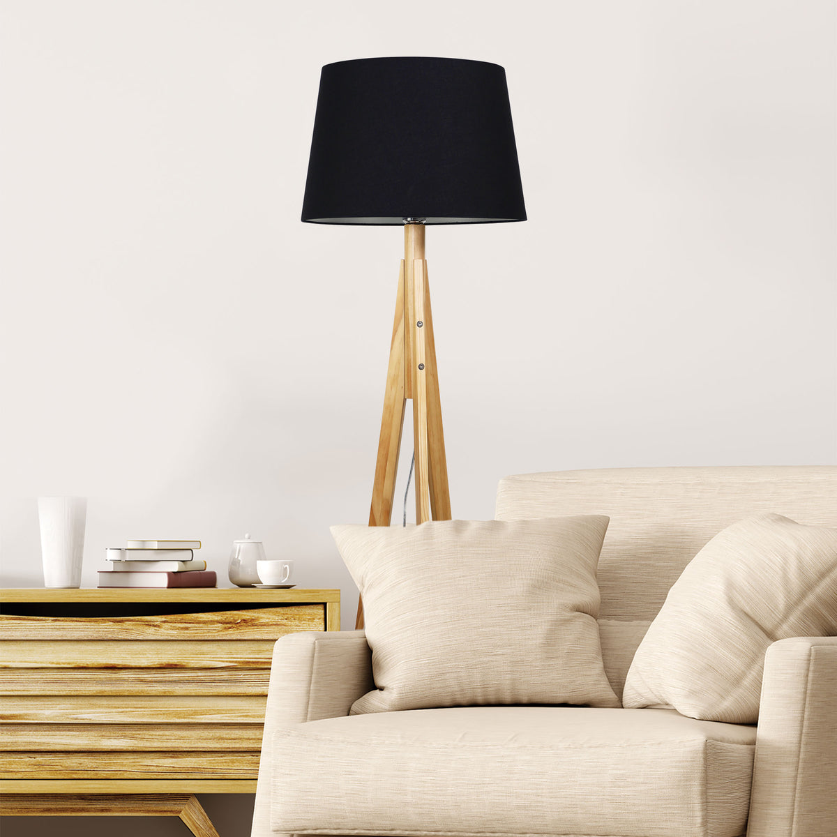 Stabb Natural Timber Floor Lamp Base