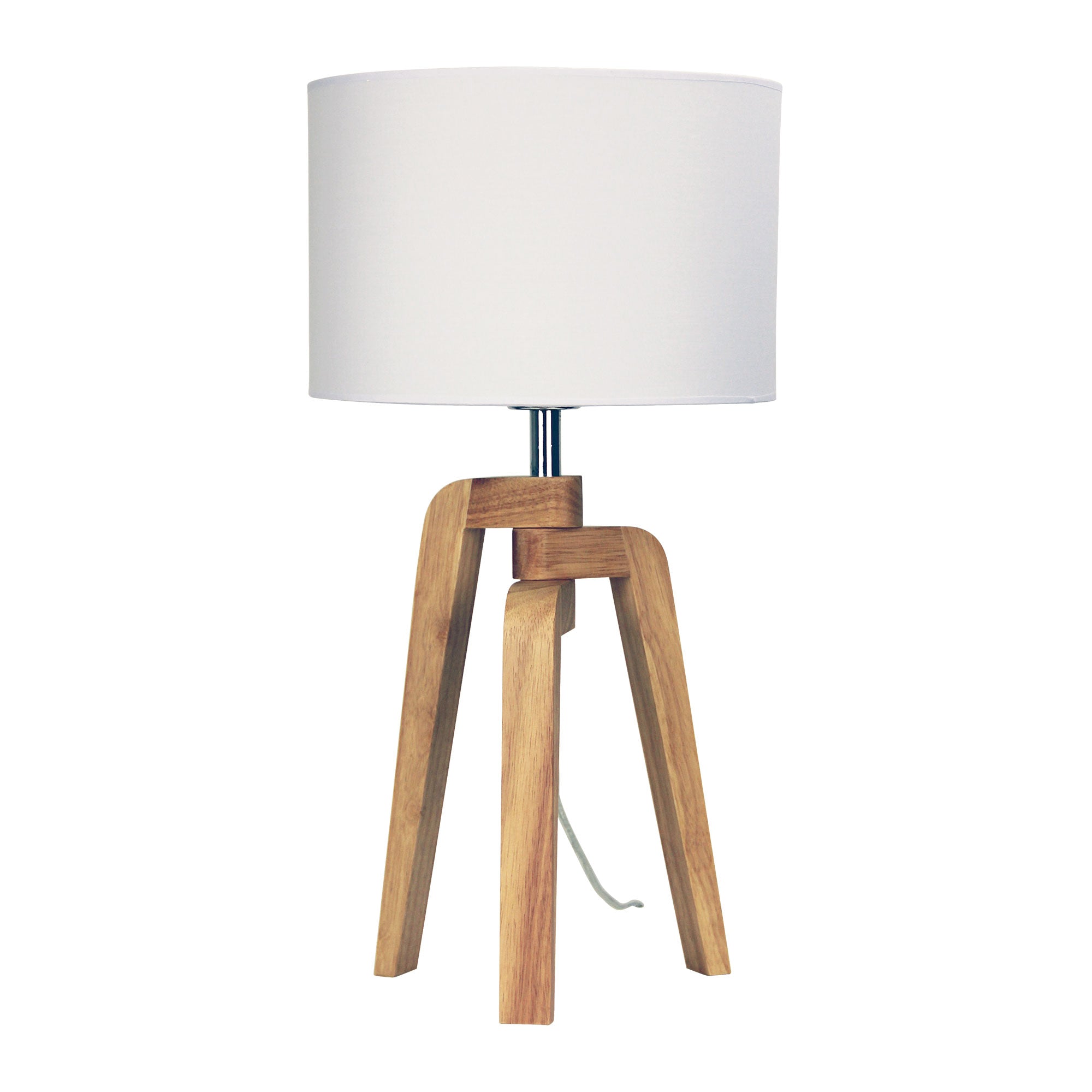Lund Table Lamp Scandi Inspired Timber Tripod Lamp With Shade