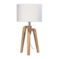 Thumbnail for Lund Table Lamp Scandi Inspired Timber Tripod Lamp With Shade