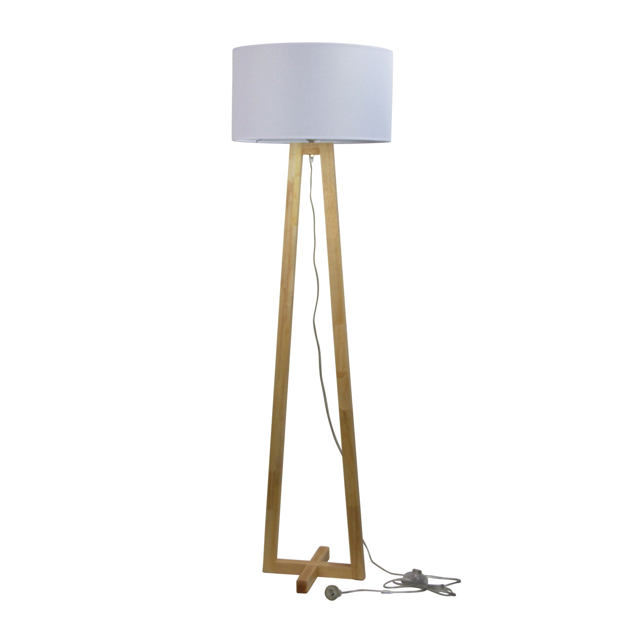 Edra Floor Lamp White Scandi Floor Lamp With White Cotton Shade