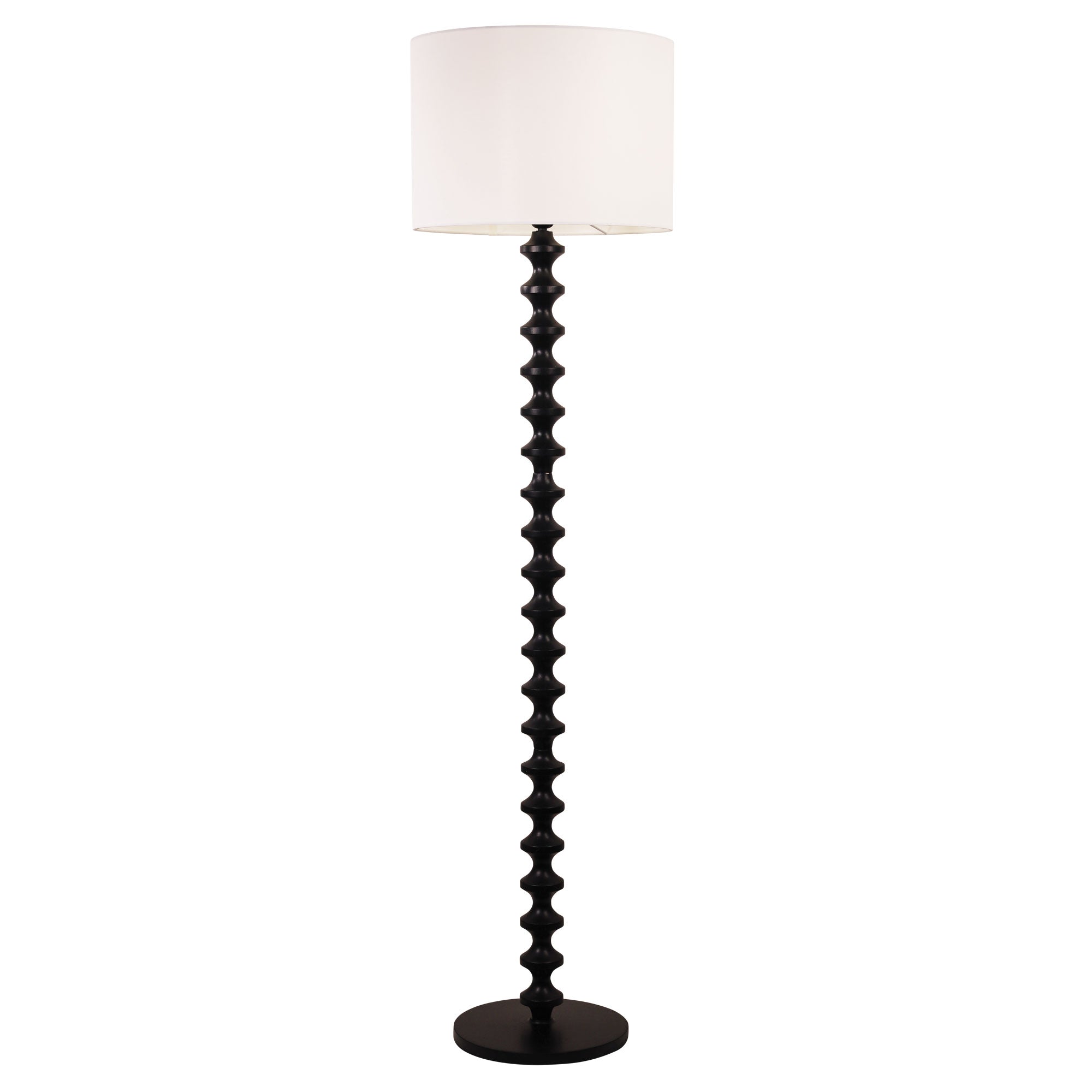 Spindle Black Floor Lamp with Shade