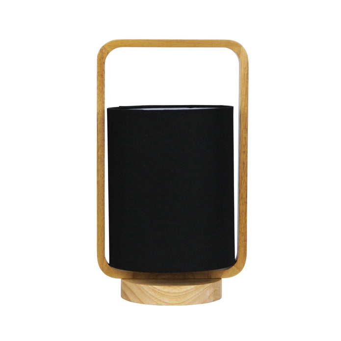 Lucia Natural Timber And Black Cotton Lamp