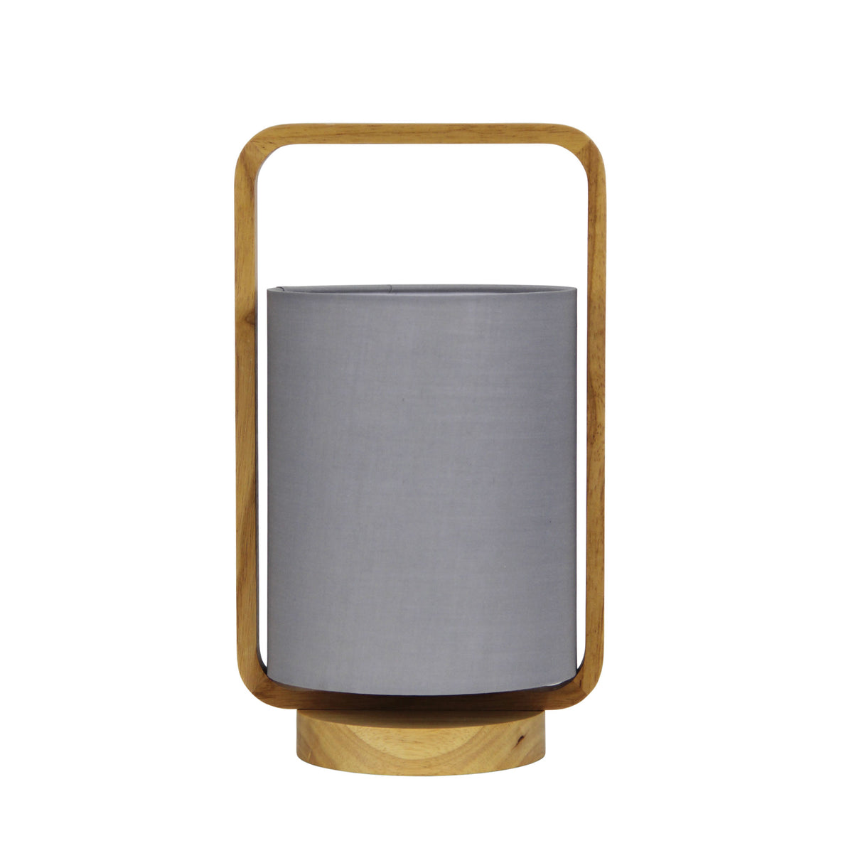 Lucia Natural Timber And Grey Cotton Lamp