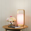 Lucia Natural Timber & Pink Cotton Table Lamp