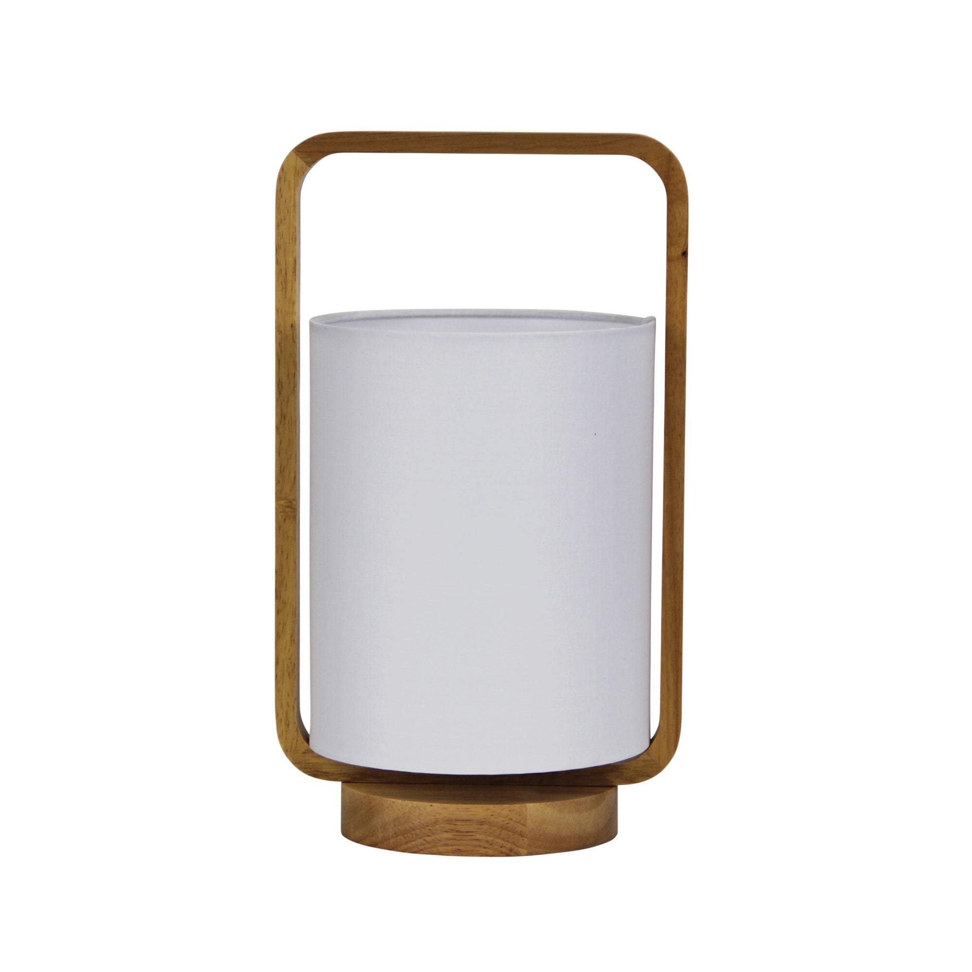 Lucia Natural Timber And White Cotton Lamp