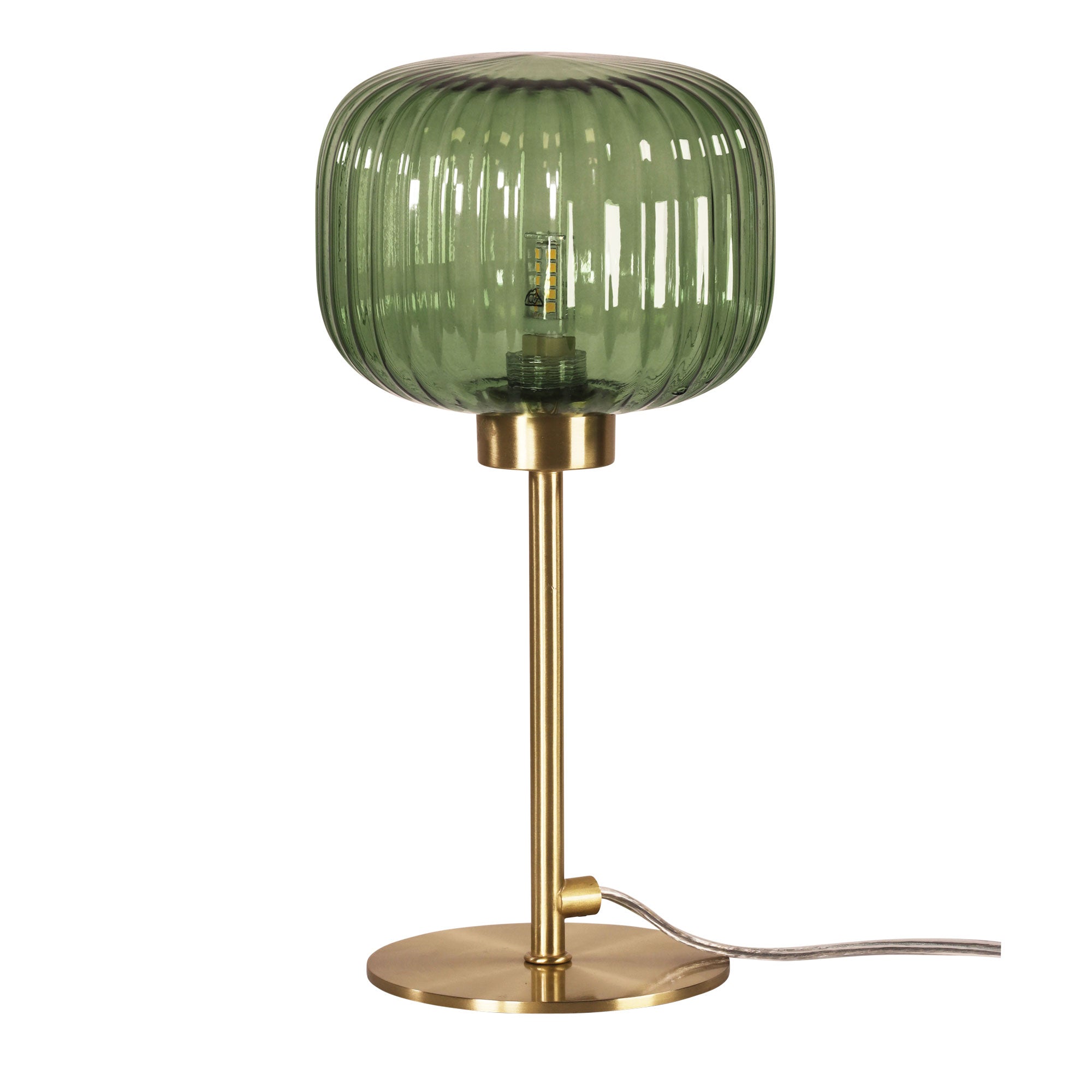 Alto Green Ribbed Optic Glass Table Lamp