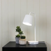 Thumbnail for Henk White Metal Desk Lamp With Usb Socket
