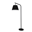 Padstow Black Metal & Black Cotton Floor Lamp