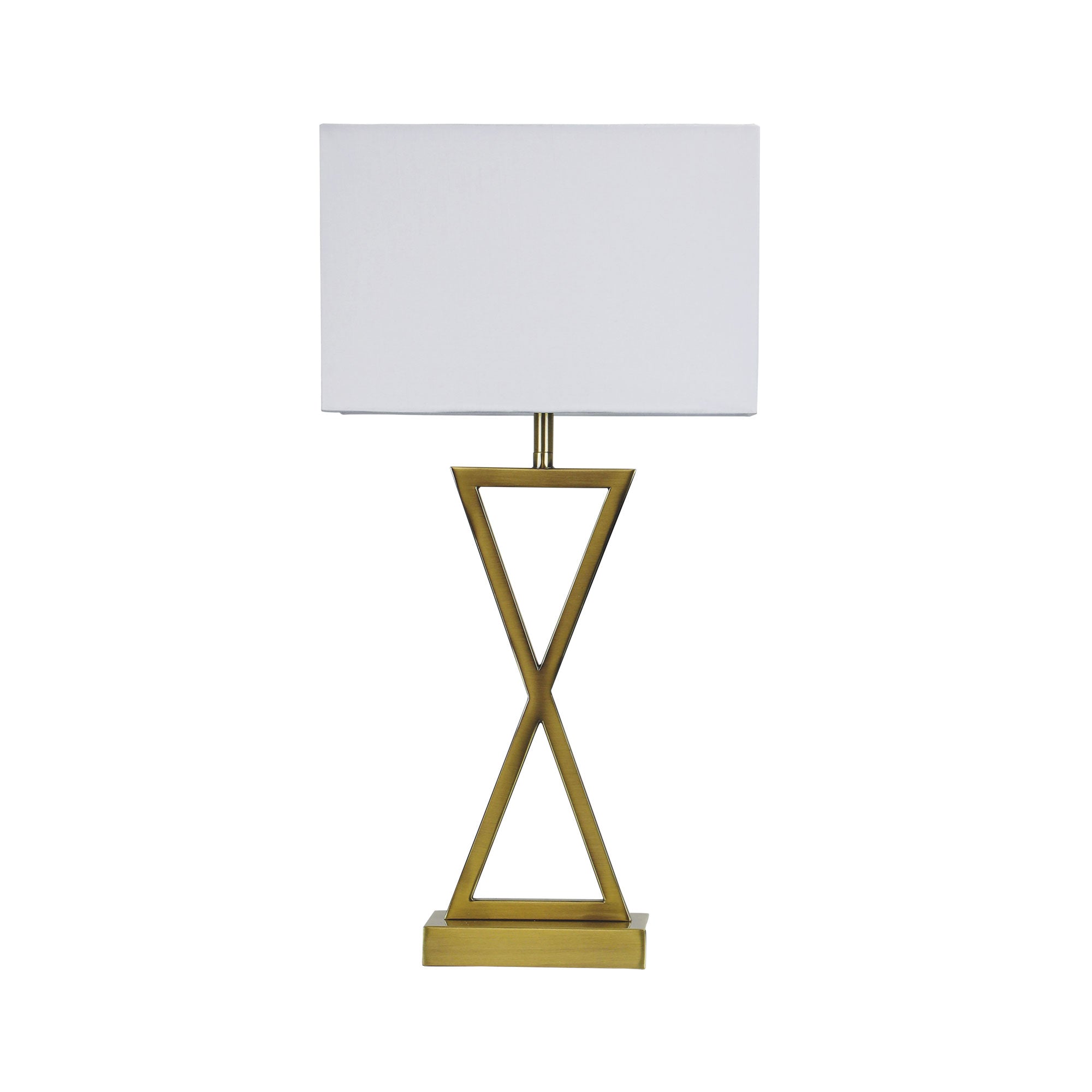 Kizz Antique Brass Complete Bedside Lamp