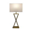 Kizz Antique Brass & White Fabric Bedside Lamp